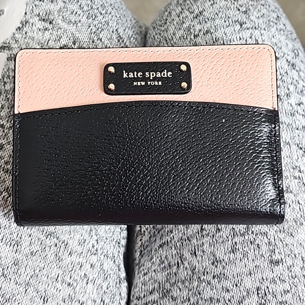 NWOT, Kate Spade wallet, black and blush color